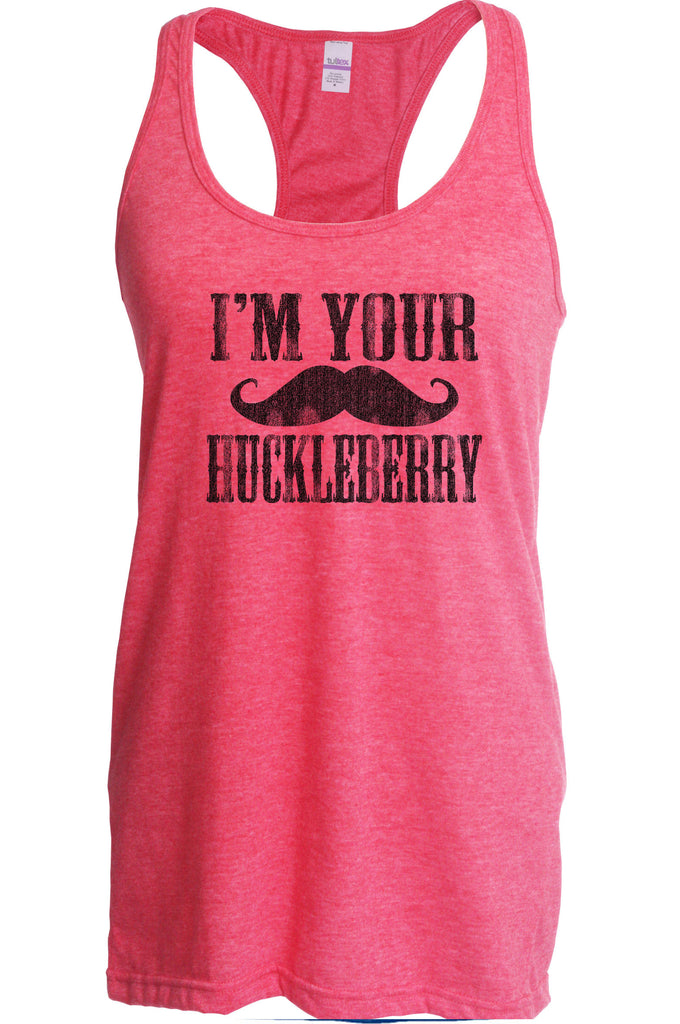 Hot Press Apparel Women's Racer Back Tank Top Huckleberry Mustache Western Doc Holiday