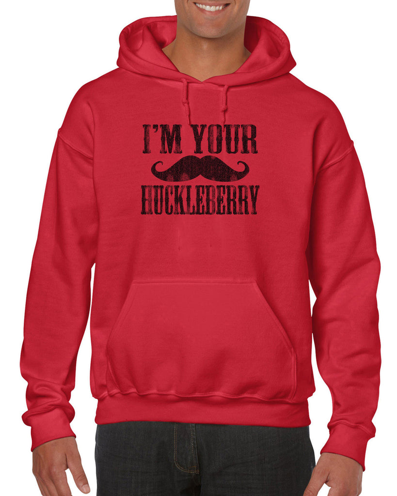 Hot Press Apparel I'm Your Huckleberry Men's Hoodie Mustache Gift Present Western Doc Holiday Tombstone