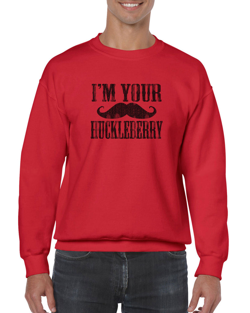 Hot Press Apparel Mens Huckleberry Crew Sweatshirt Doc Holiday Tombstone Movie Mustache Gift Present