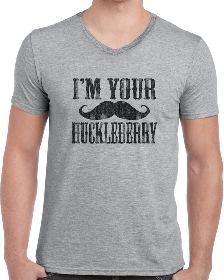 Men's Short Sleeve V-Neck T-Shirt - I'm Your Huckleberry