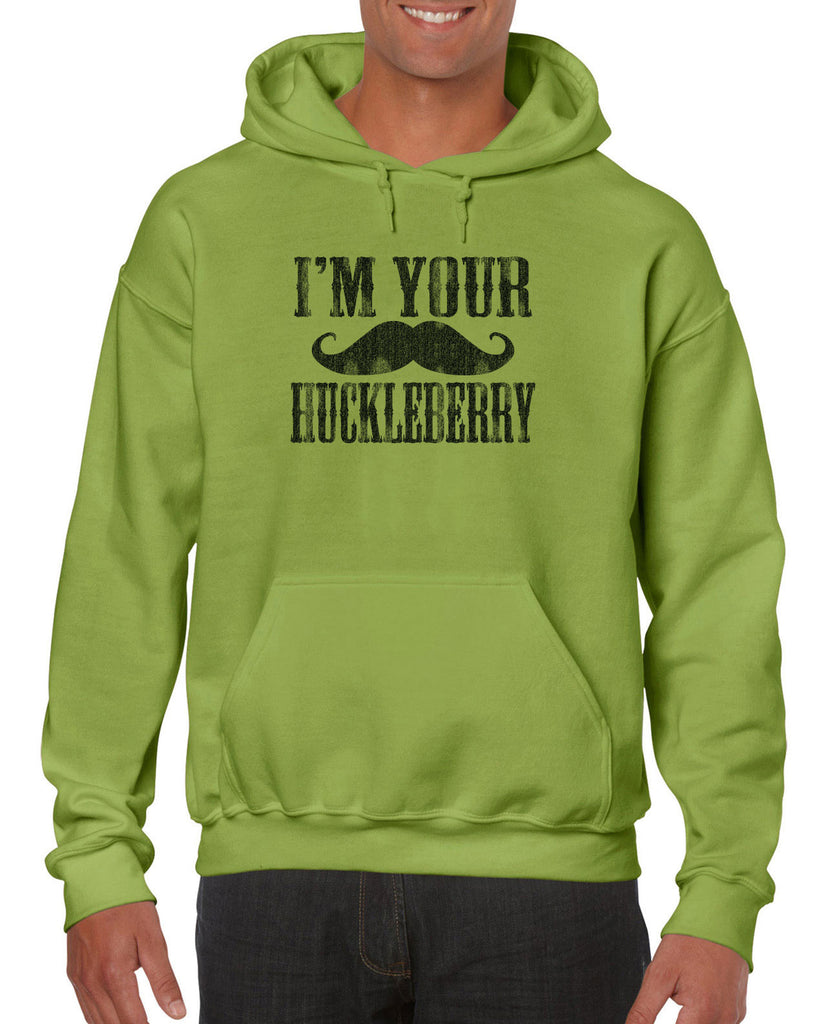 Hot Press Apparel I'm Your Huckleberry Men's Hoodie Mustache Gift Present Western Doc Holiday Tombstone