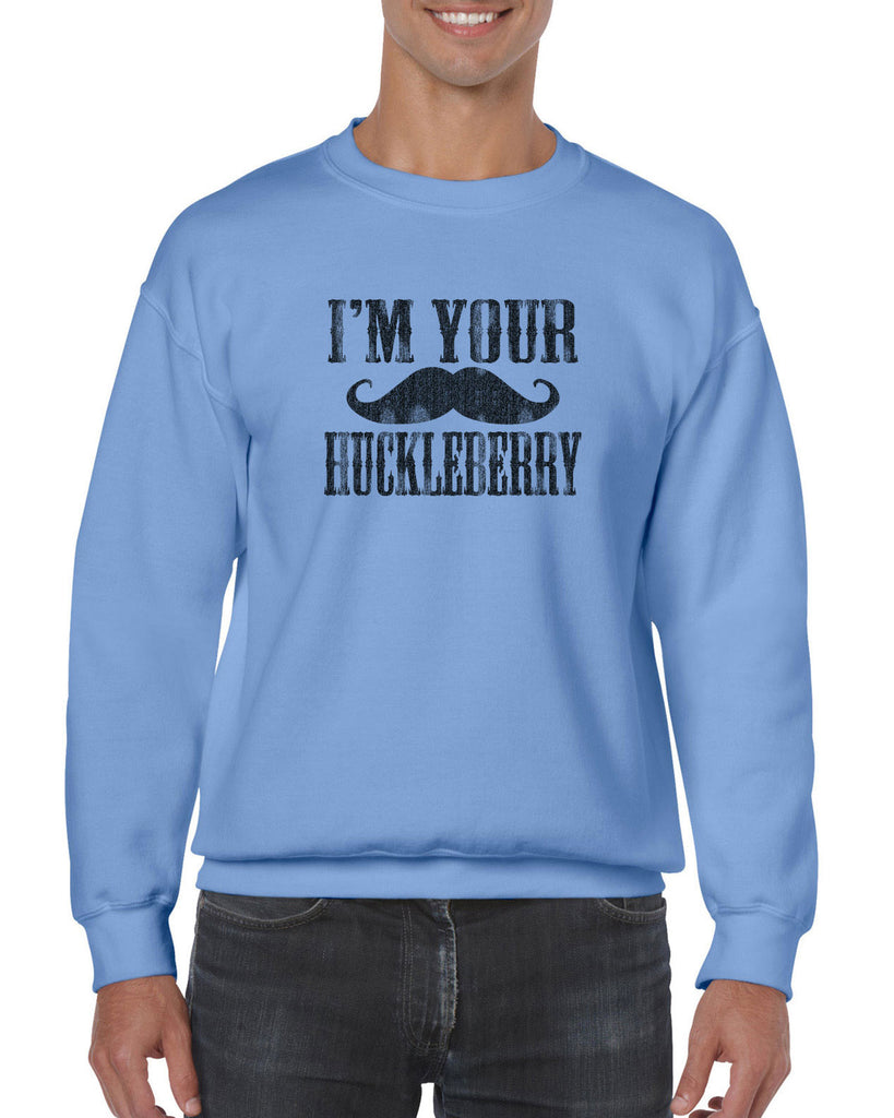 Hot Press Apparel Mens Huckleberry Crew Sweatshirt Doc Holiday Tombstone Movie Mustache Gift Present
