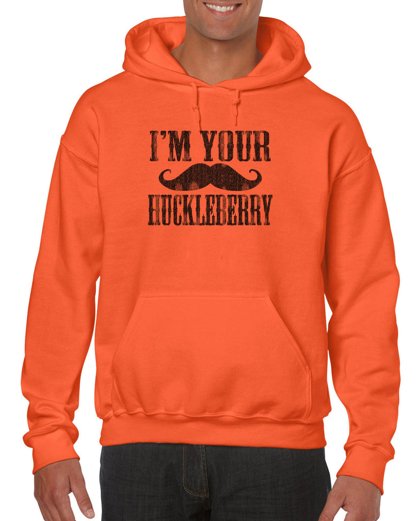 Hot Press Apparel I'm Your Huckleberry Men's Hoodie Mustache Gift Present Western Doc Holiday Tombstone