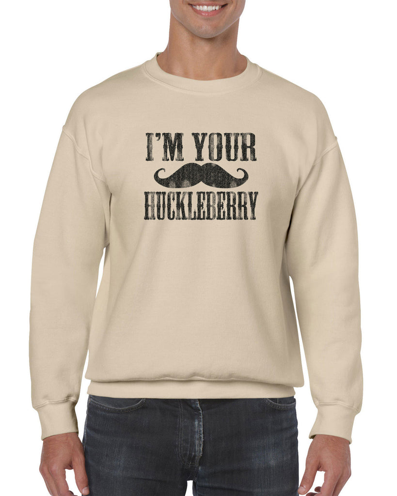 Hot Press Apparel Mens Huckleberry Crew Sweatshirt Doc Holiday Tombstone Movie Mustache Gift Present