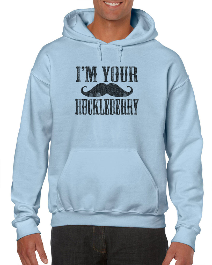 Hot Press Apparel I'm Your Huckleberry Men's Hoodie Mustache Gift Present Western Doc Holiday Tombstone