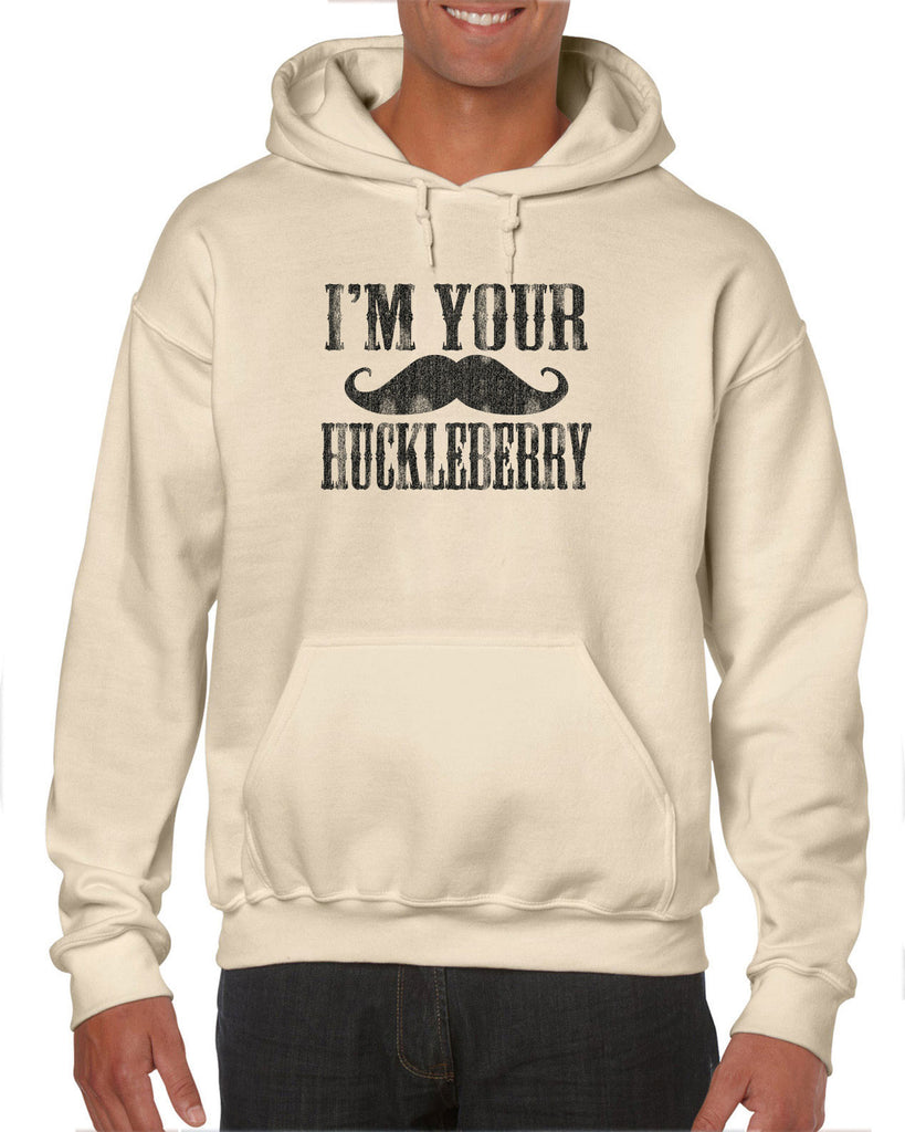 Hot Press Apparel I'm Your Huckleberry Men's Hoodie Mustache Gift Present Western Doc Holiday Tombstone