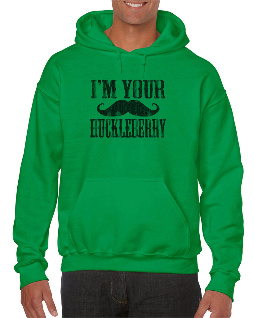 Hot Press Apparel I'm Your Huckleberry Men's Hoodie Mustache Gift Present Western Doc Holiday Tombstone