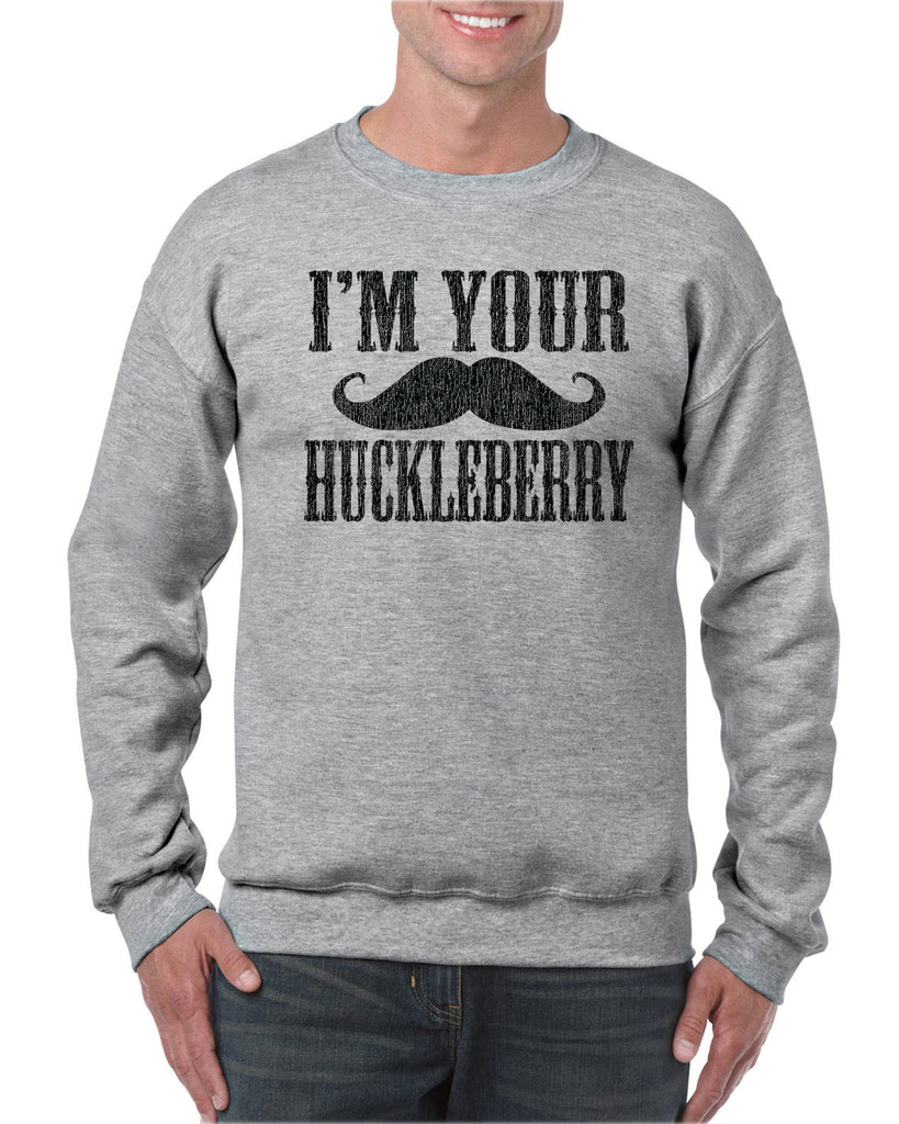 Hot Press Apparel Mens Huckleberry Crew Sweatshirt Doc Holiday Tombstone Movie Mustache Gift Present