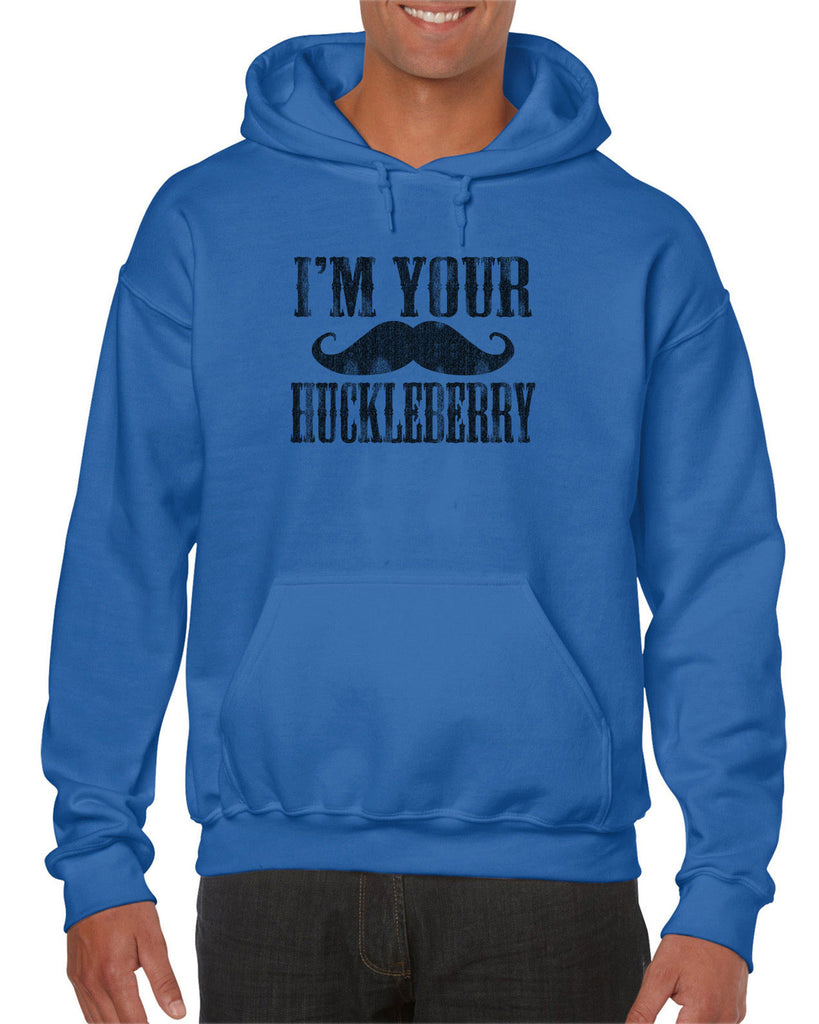 Hot Press Apparel I'm Your Huckleberry Men's Hoodie Mustache Gift Present Western Doc Holiday Tombstone