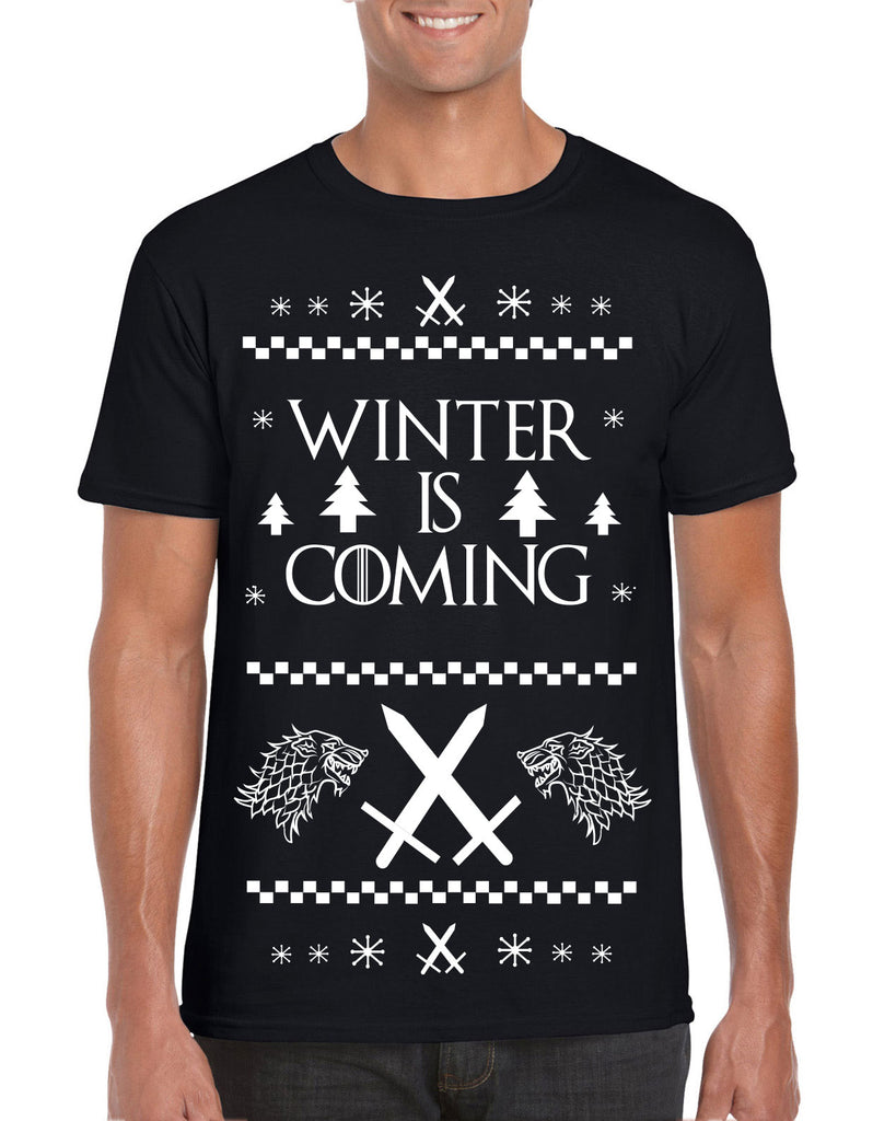 Hot Press Apparel Winter is Coming Game of Thrones Night's Watch John Snow Stark TV Show Gift Present Ugly Christmas Sweater Holiday Party
