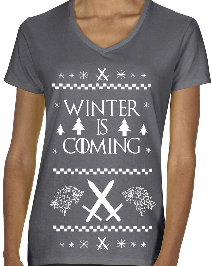 Hot Press Apparel Winter Is Coming Game Of Thrones TV Show The Wall John Snow Stark Mother of Dragons Khaleesi Winterfell