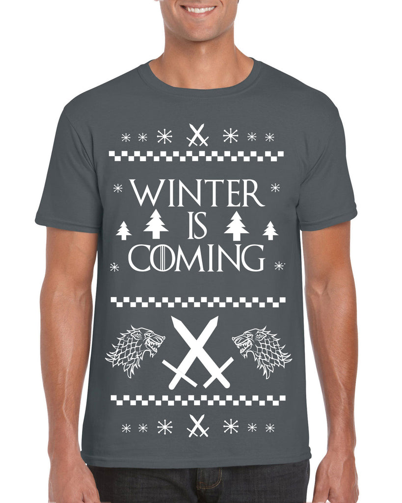 Hot Press Apparel Winter is Coming Game of Thrones Night's Watch John Snow Stark TV Show Gift Present Ugly Christmas Sweater Holiday Party