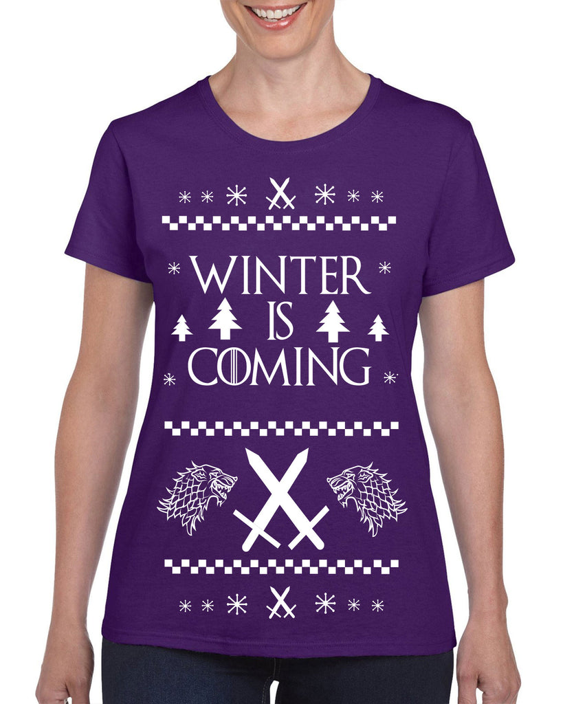 Hot Press Apparel Winter Is Coming Ugly Christmas Sweater Game of Thrones Night's Watch John Snow Start Gift Present Party Holiday