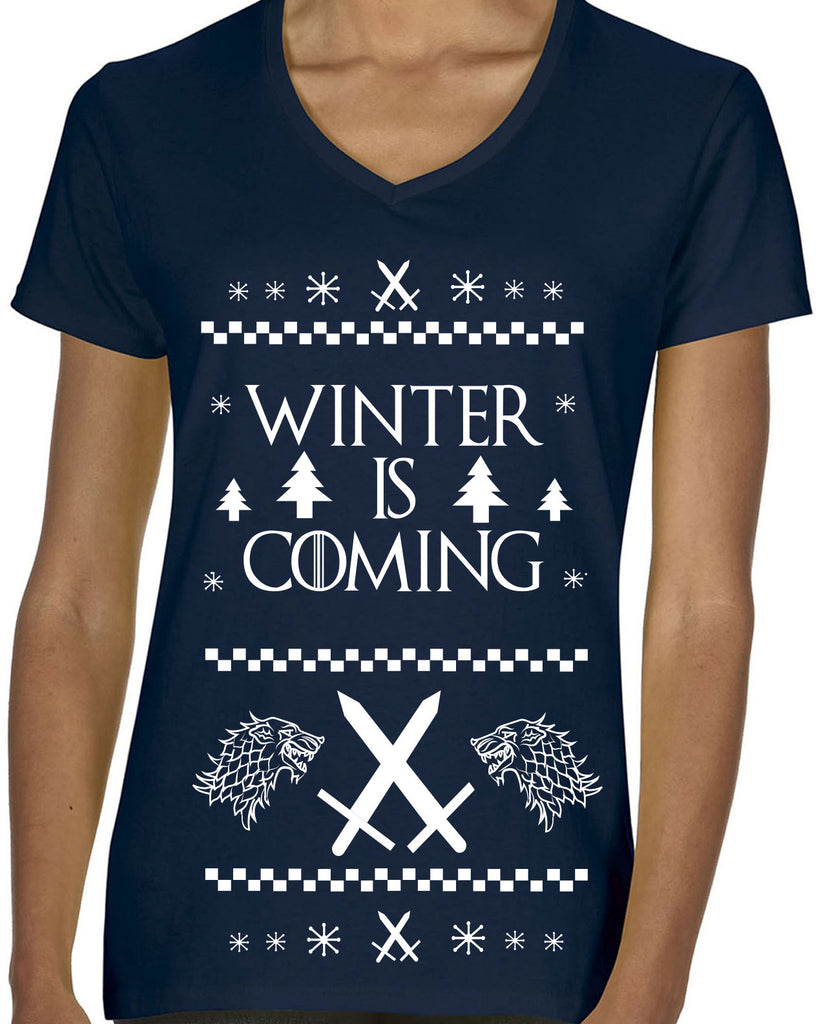 Hot Press Apparel Winter Is Coming Game Of Thrones TV Show The Wall John Snow Stark Mother of Dragons Khaleesi Winterfell