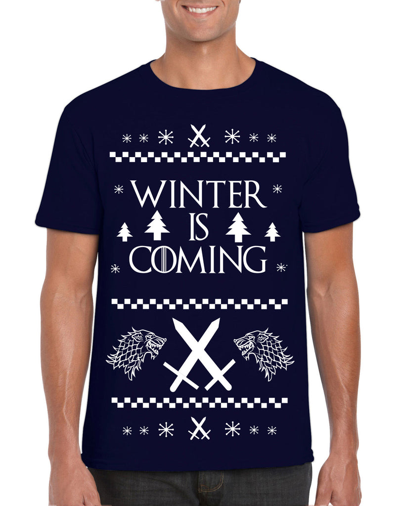 Hot Press Apparel Winter is Coming Game of Thrones Night's Watch John Snow Stark TV Show Gift Present Ugly Christmas Sweater Holiday Party