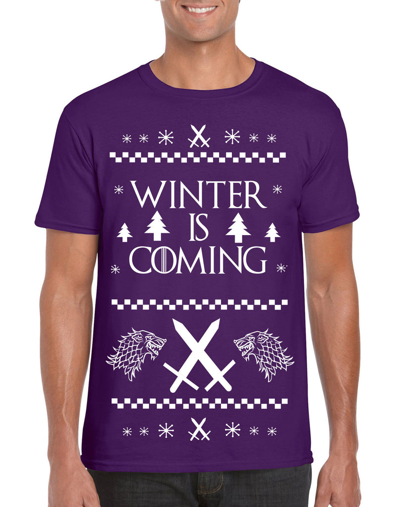 Hot Press Apparel Winter is Coming Game of Thrones Night's Watch John Snow Stark TV Show Gift Present Ugly Christmas Sweater Holiday Party