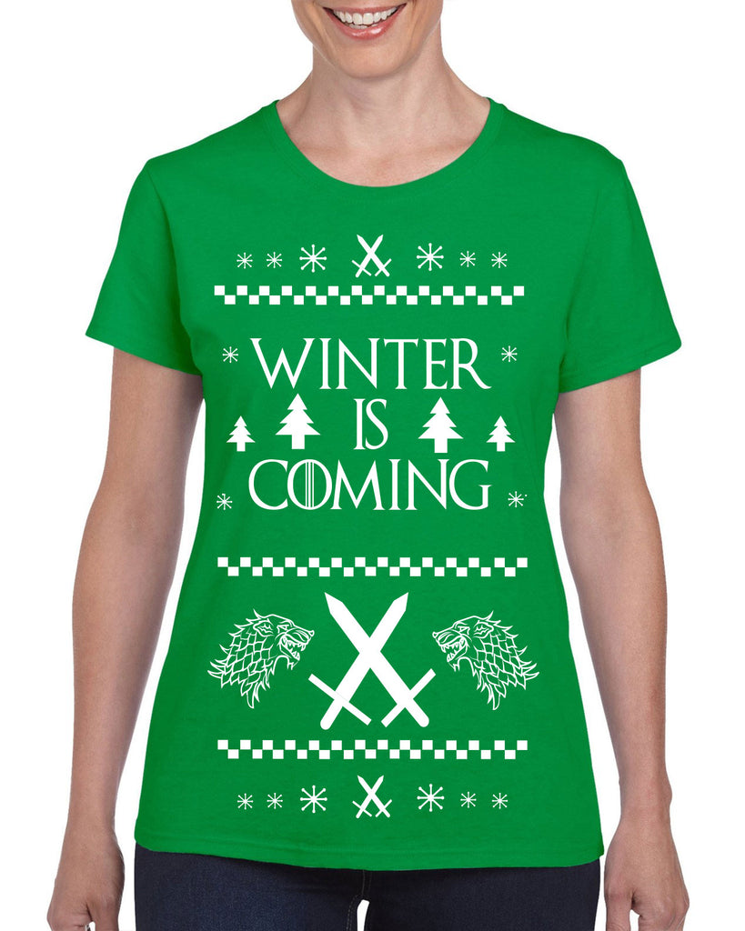 Hot Press Apparel Winter Is Coming Ugly Christmas Sweater Game of Thrones Night's Watch John Snow Start Gift Present Party Holiday
