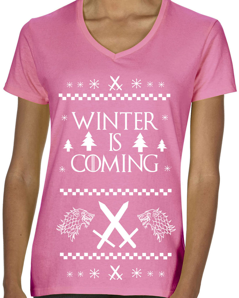 Hot Press Apparel Winter Is Coming Game Of Thrones TV Show The Wall John Snow Stark Mother of Dragons Khaleesi Winterfell