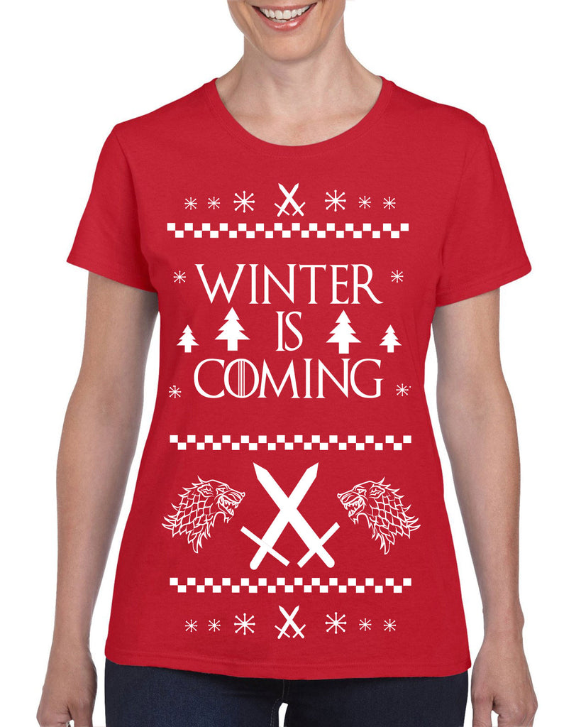 Hot Press Apparel Winter Is Coming Ugly Christmas Sweater Game of Thrones Night's Watch John Snow Start Gift Present Party Holiday