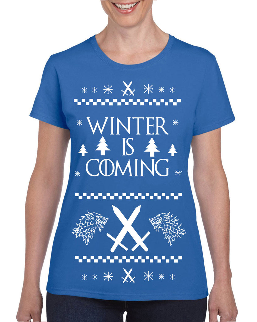 Hot Press Apparel Winter Is Coming Ugly Christmas Sweater Game of Thrones Night's Watch John Snow Start Gift Present Party Holiday