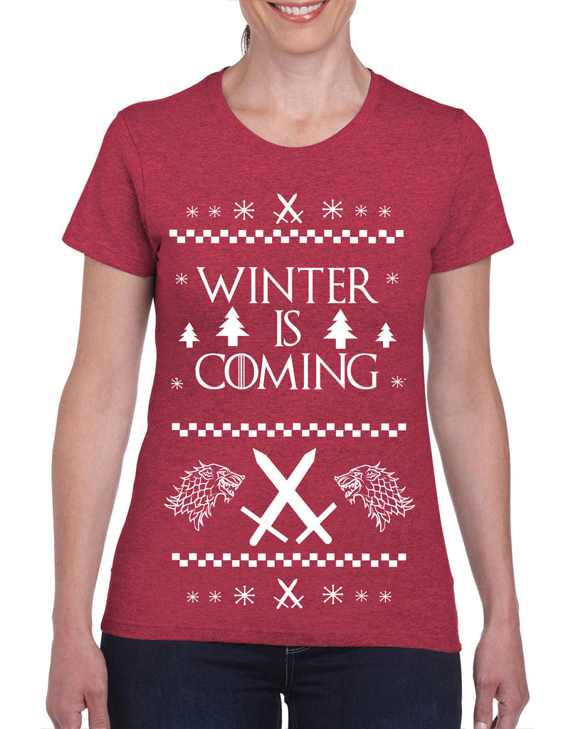 Hot Press Apparel Winter Is Coming Ugly Christmas Sweater Game of Thrones Night's Watch John Snow Start Gift Present Party Holiday