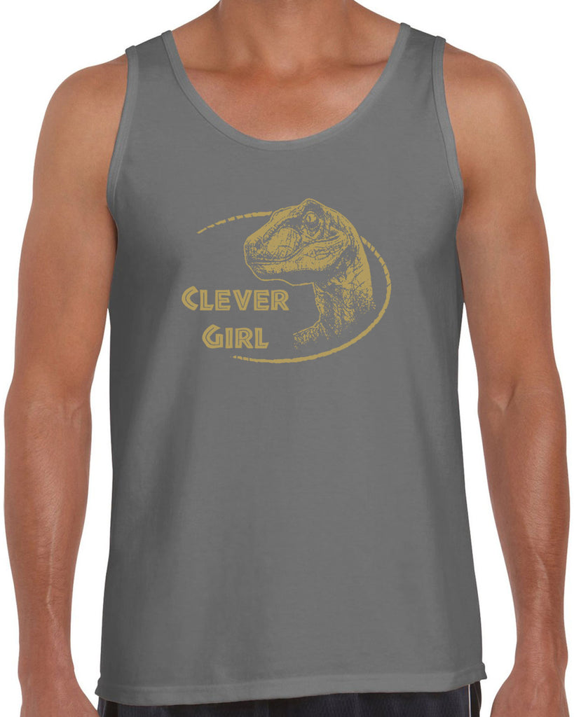 Men's Tank Top - Clever Girl Jurassic Paleontologist Raptor Dinosaur Funny Movie Present Gift