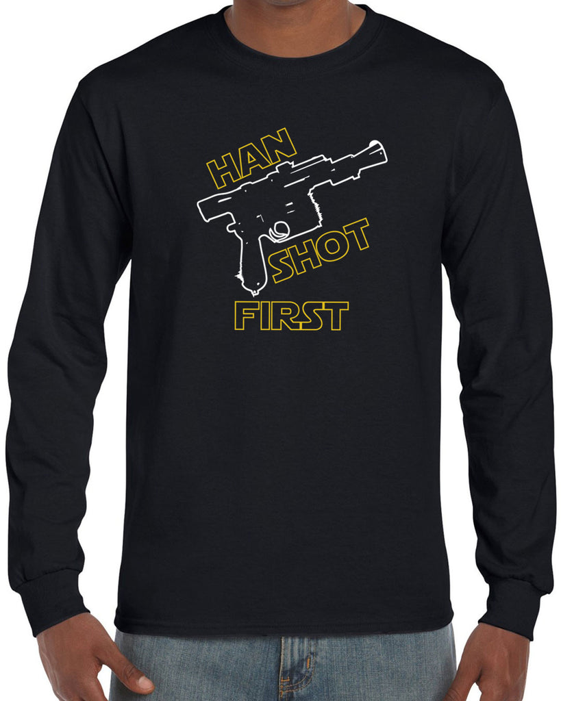 Hot Press Apparel Mens Han Shot First Long Sleeve Shirt
