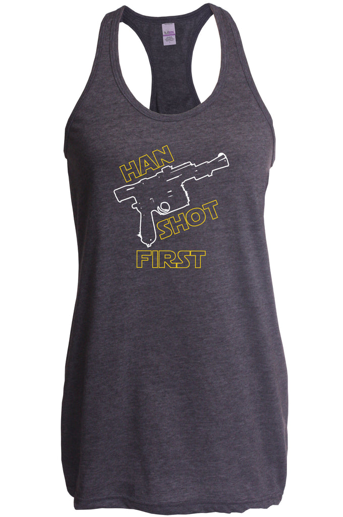Women's Racerback Tank Top - Han Shot First