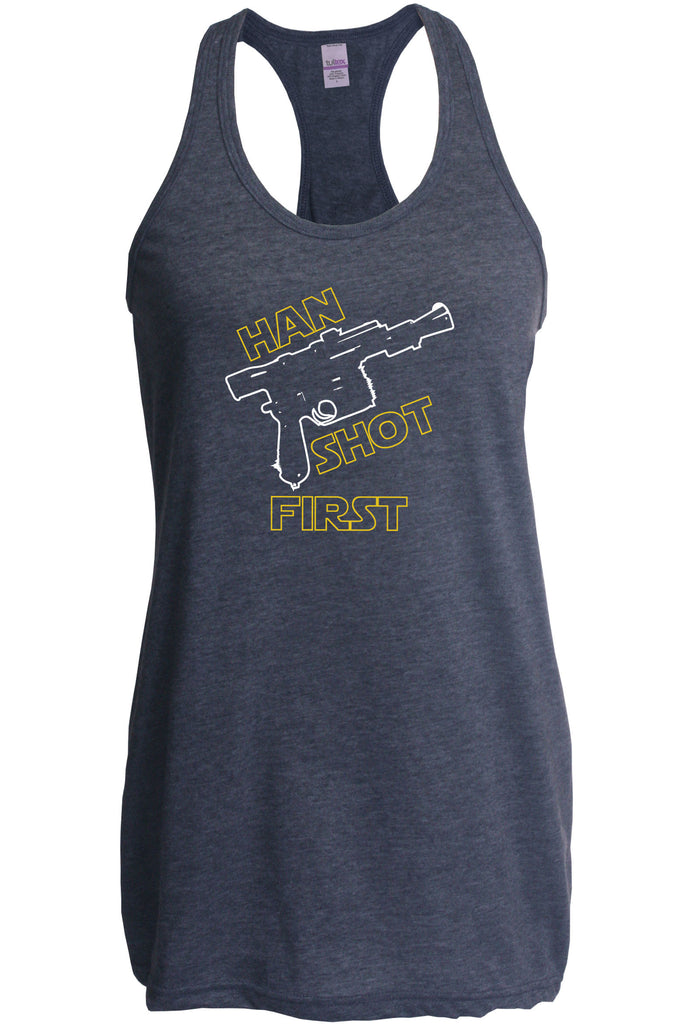 Women's Racerback Tank Top - Han Shot First