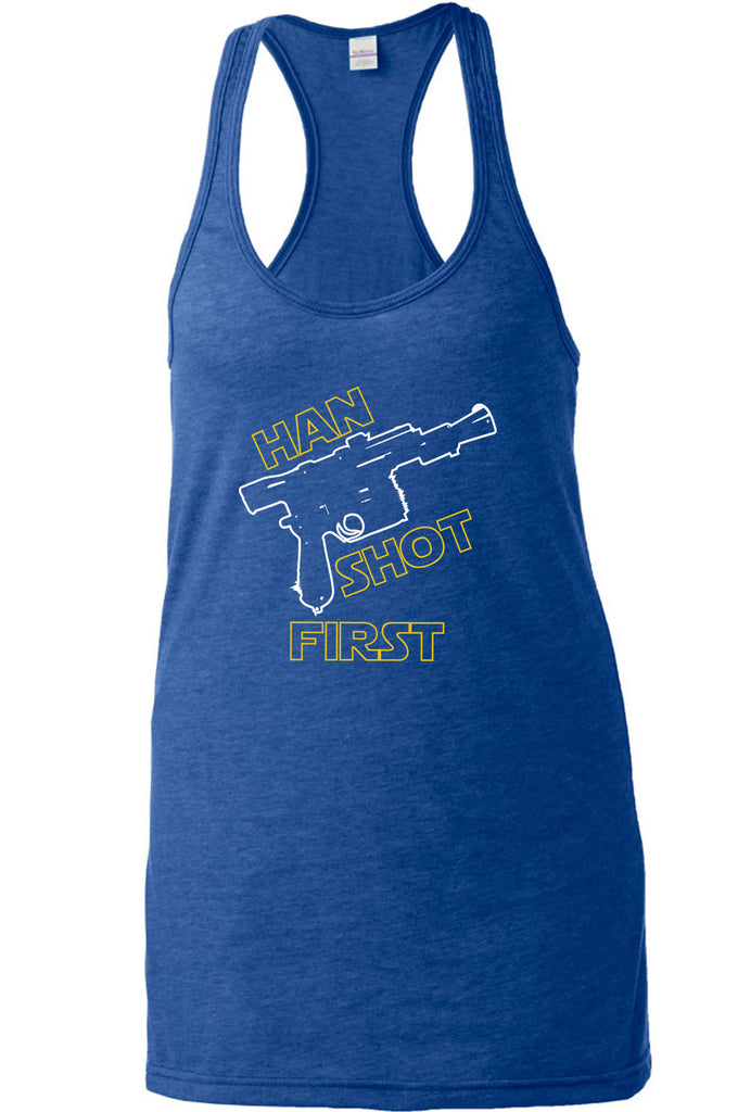 Women's Racerback Tank Top - Han Shot First