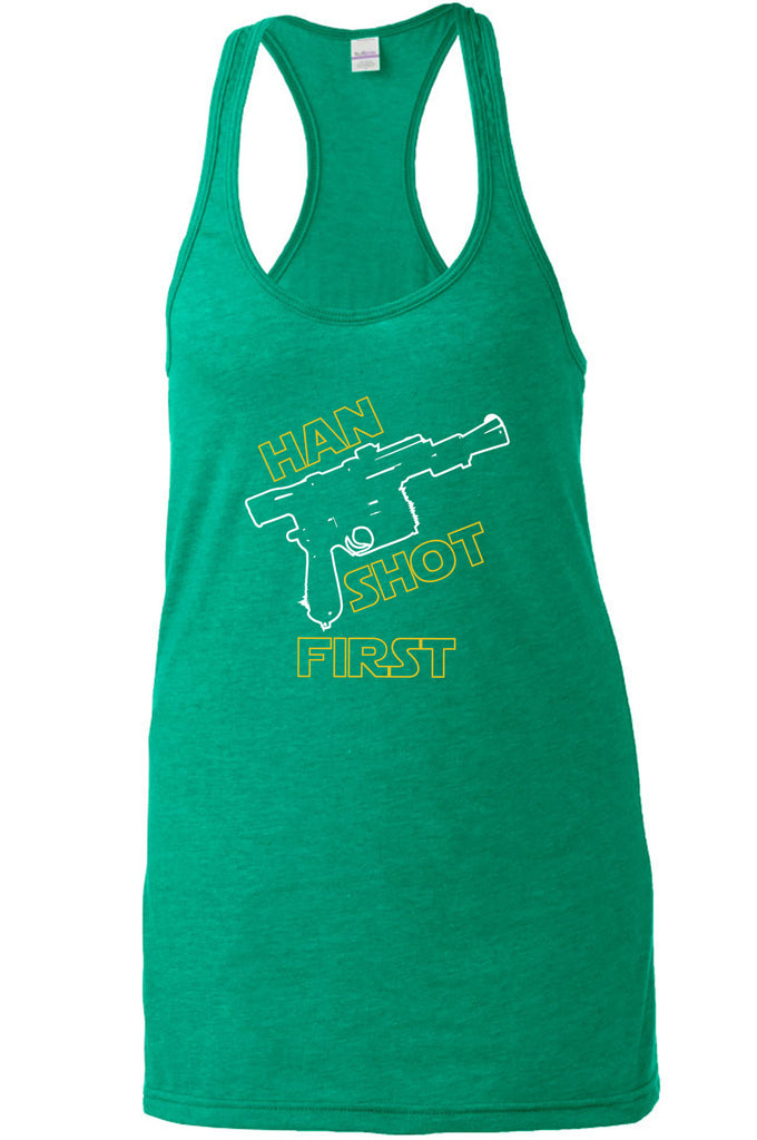 Women's Racerback Tank Top - Han Shot First