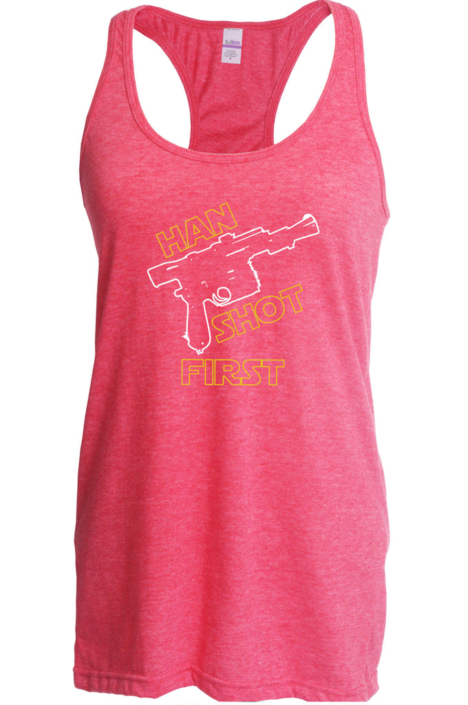 Women's Racerback Tank Top - Han Shot First