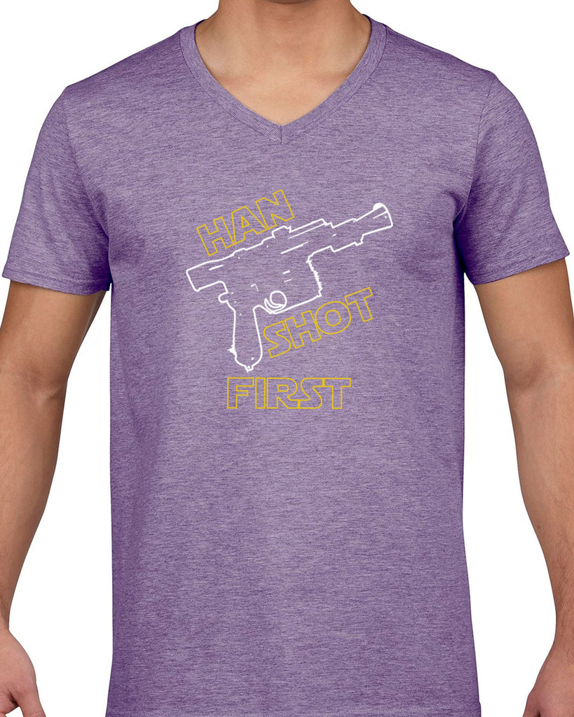 Hot Press Apparel Mens Han Shot First V-Neck Shirt