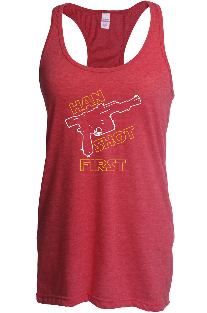 Women's Racerback Tank Top - Han Shot First