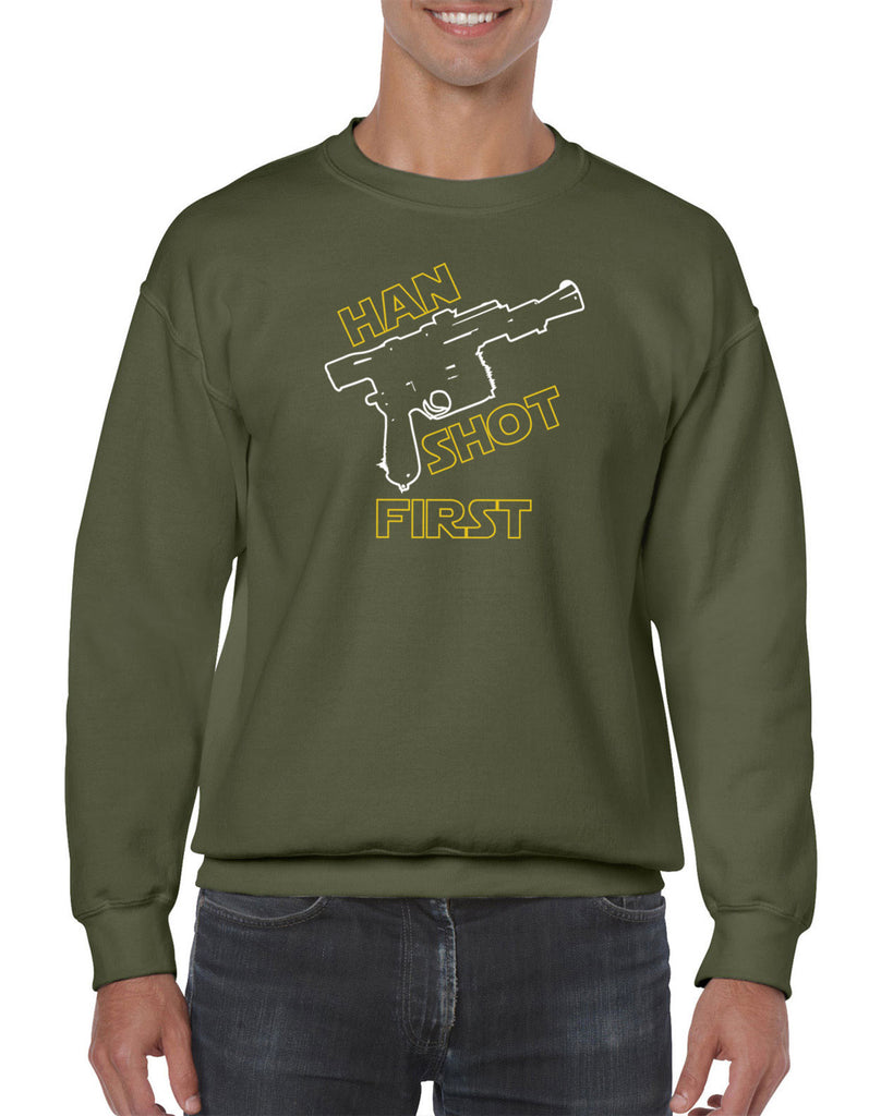 Hot Press Apparel Unisex Han Shot First Crew Sweatshirt