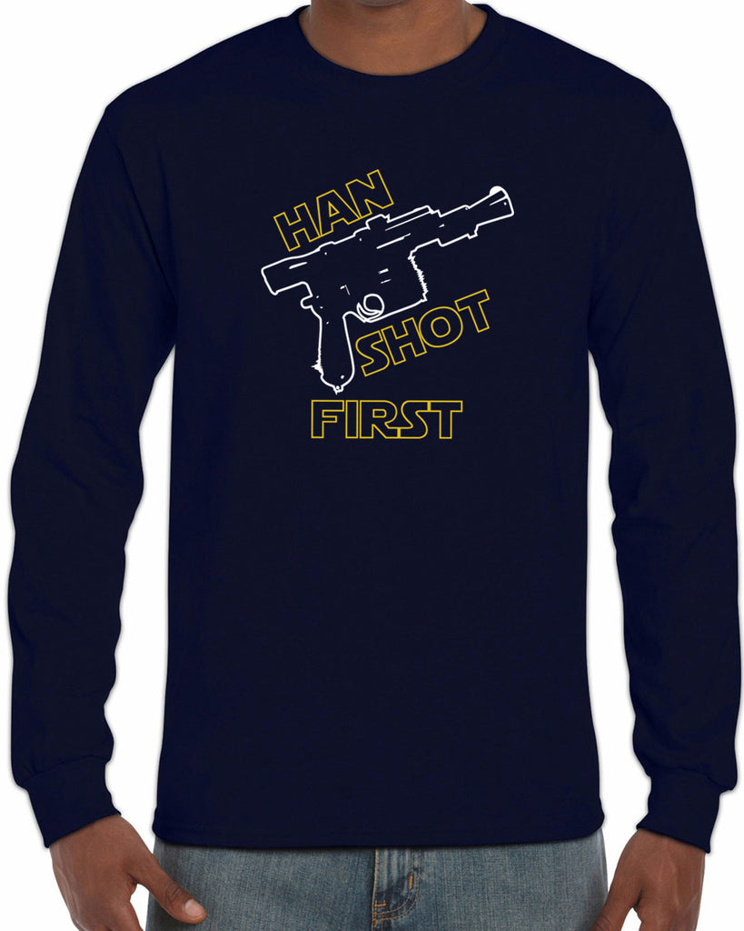 Hot Press Apparel Mens Han Shot First Long Sleeve Shirt