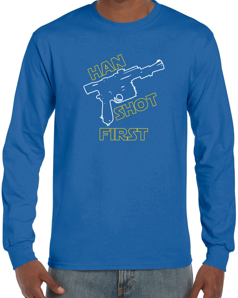 Hot Press Apparel Mens Han Shot First Long Sleeve Shirt