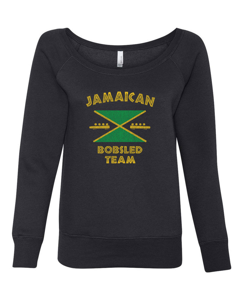 Hot Press Apparel Women's Off the Shoulder Sweatshirt Jamaican Bobsled Team