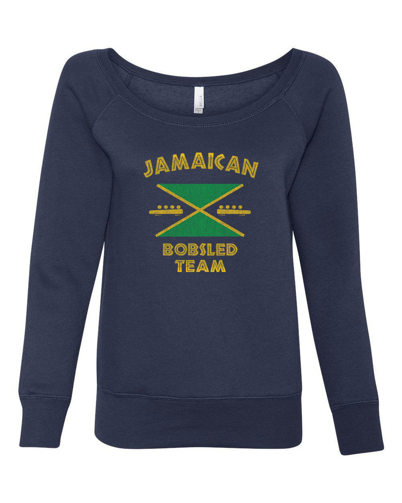 Hot Press Apparel Women's Off the Shoulder Sweatshirt Jamaican Bobsled Team