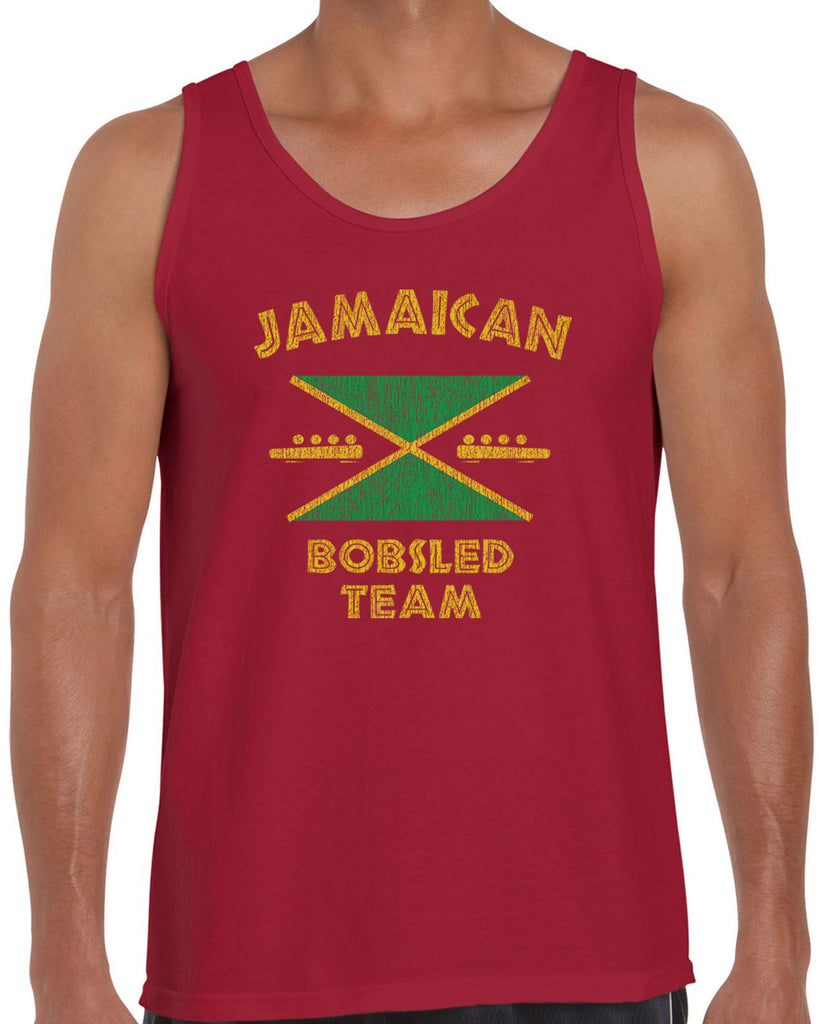 Mens Sleeveless Tank Top - Jamaican Bobsled Team Funny Hot Press Apparel Cool 90s movie Runnings Vintage Retro Gift Present Jamaica Olympics Sports
