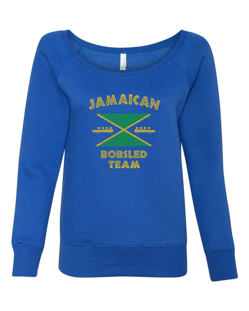 Hot Press Apparel Women's Off the Shoulder Sweatshirt Jamaican Bobsled Team
