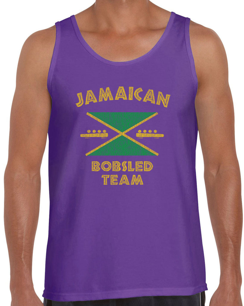 Mens Sleeveless Tank Top - Jamaican Bobsled Team Funny Hot Press Apparel Cool 90s movie Runnings Vintage Retro Gift Present Jamaica Olympics Sports