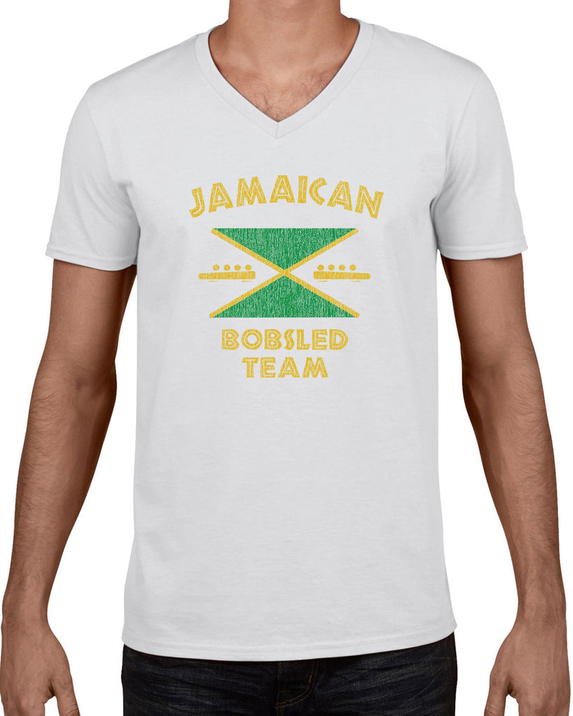 Hot Press Apparel Men's Jamaican Bobsled Team Mens V-neck T-shirt