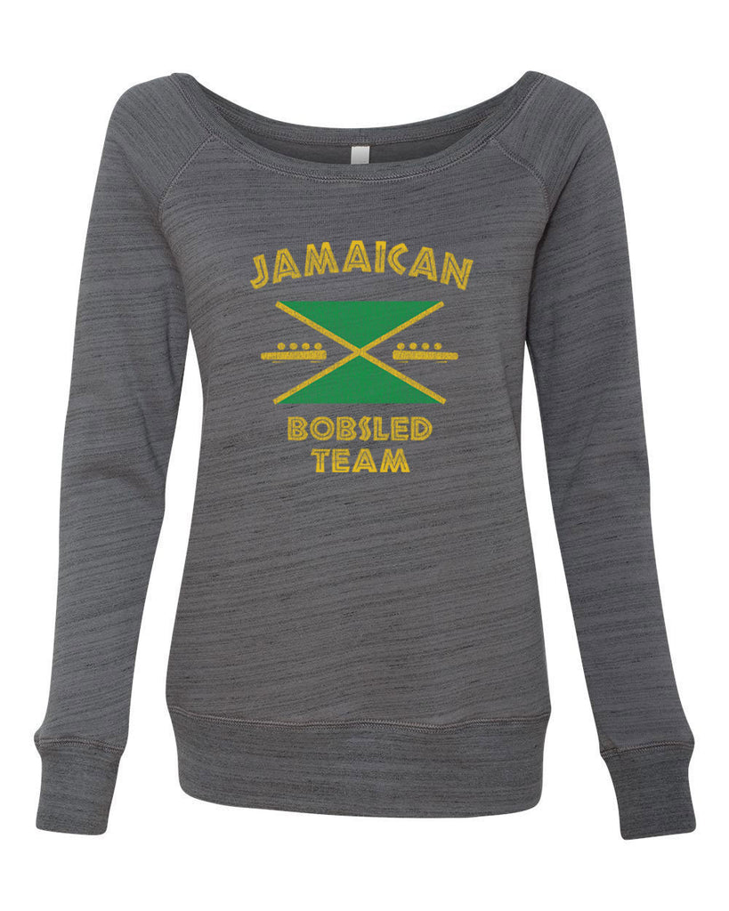Hot Press Apparel Women's Off the Shoulder Sweatshirt Jamaican Bobsled Team