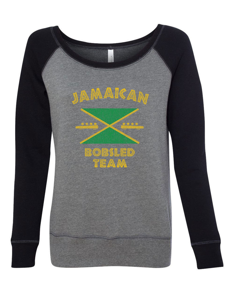 Hot Press Apparel Women's Off the Shoulder Sweatshirt Jamaican Bobsled Team