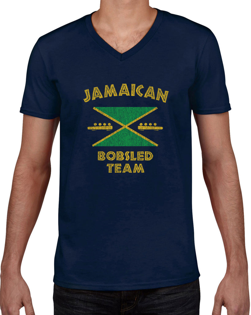 Hot Press Apparel Men's Jamaican Bobsled Team Mens V-neck T-shirt