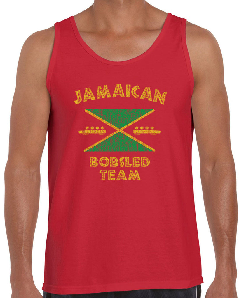 Mens Sleeveless Tank Top - Jamaican Bobsled Team Funny Hot Press Apparel Cool 90s movie Runnings Vintage Retro Gift Present Jamaica Olympics Sports
