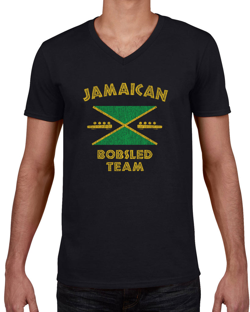 Hot Press Apparel Men's Jamaican Bobsled Team Mens V-neck T-shirt