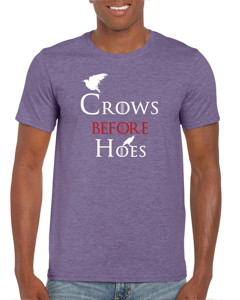 Hot Press Apparel Mens Crows Before Hoes Mens T-shirt GOT Game Thrones TV Show Gift Present