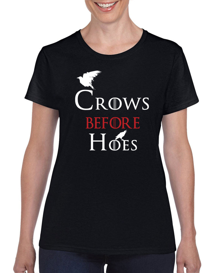 Women's Short Sleeve T-Shirt - Crows Before Hoes